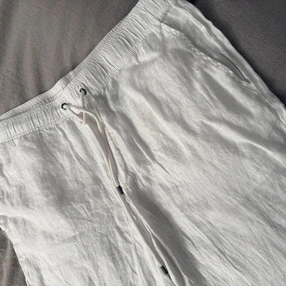 James Perse White Linen Pants Size 3 NWOT